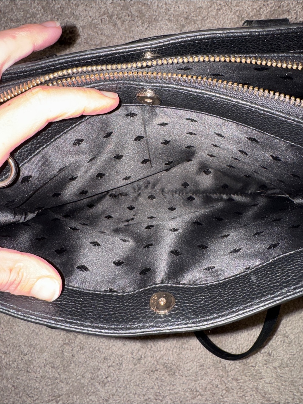 Kate Spade New York Black Pebbled Leather Kyla Satchel Shoulder Bag Crossbody - Picture 6 of 11